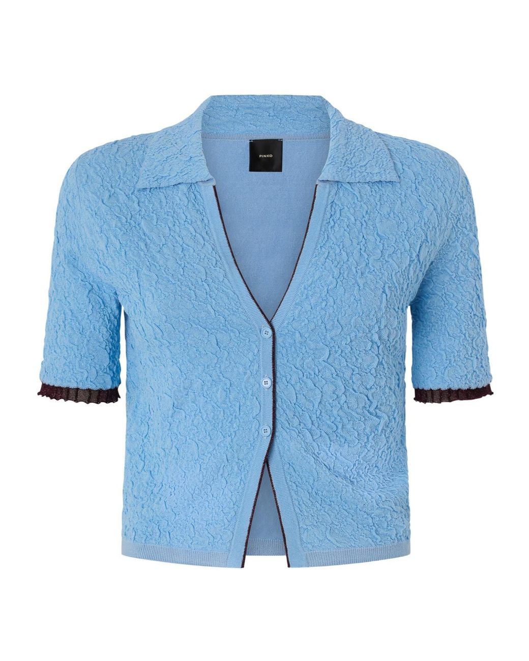Pinko Blue Collared Textured Shirt