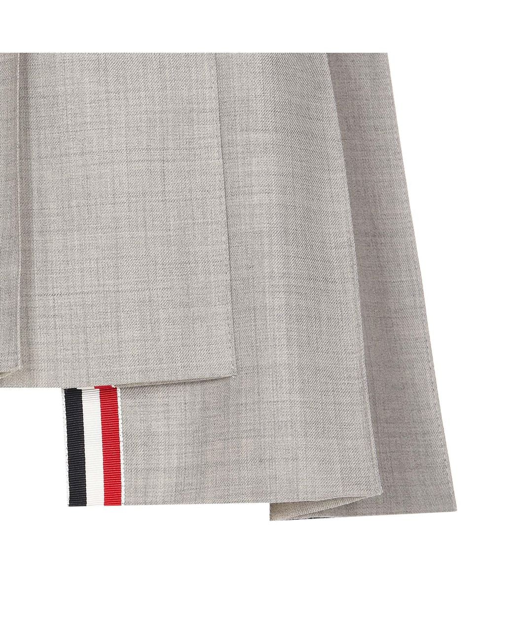 Thom Browne Gray Rwb Striped Pleated Mini Skirt