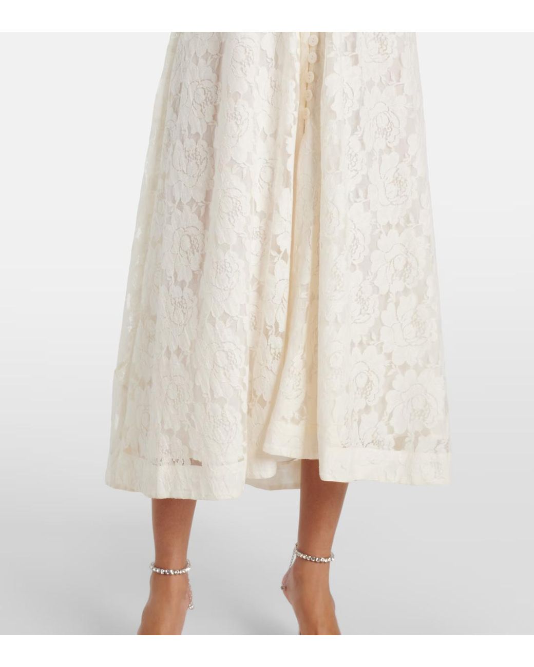 Rixo White Flower Embroidery Dress