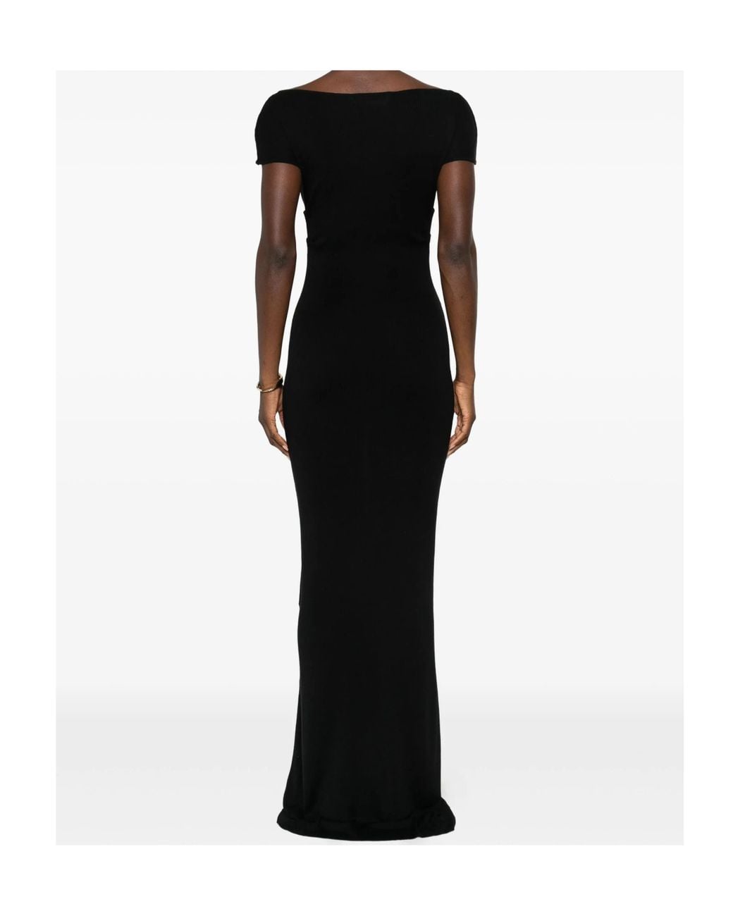 AYA MUSE Black Fine-Ribbed Maxi Dress