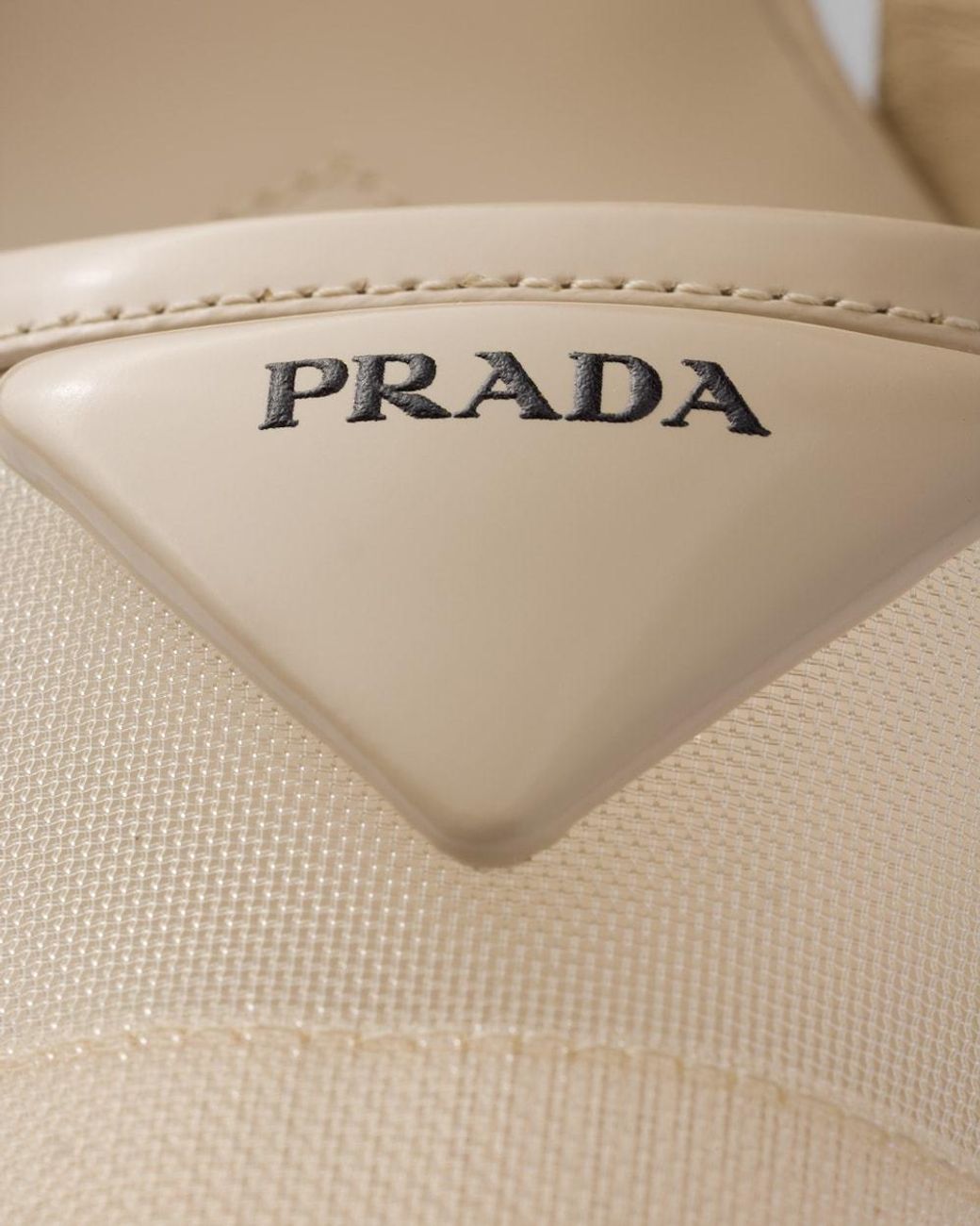Prada White Mesh Fabric Slingback Pumps