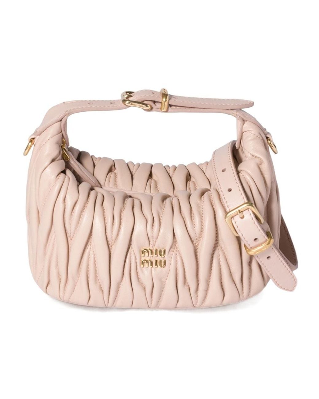 Miu Miu Pink Matelassé Zipped Pouch