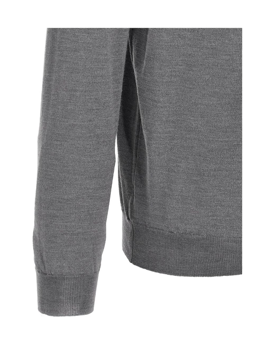 Zanone Gray Flexwool Long-Sleeve Polo Shirt for men