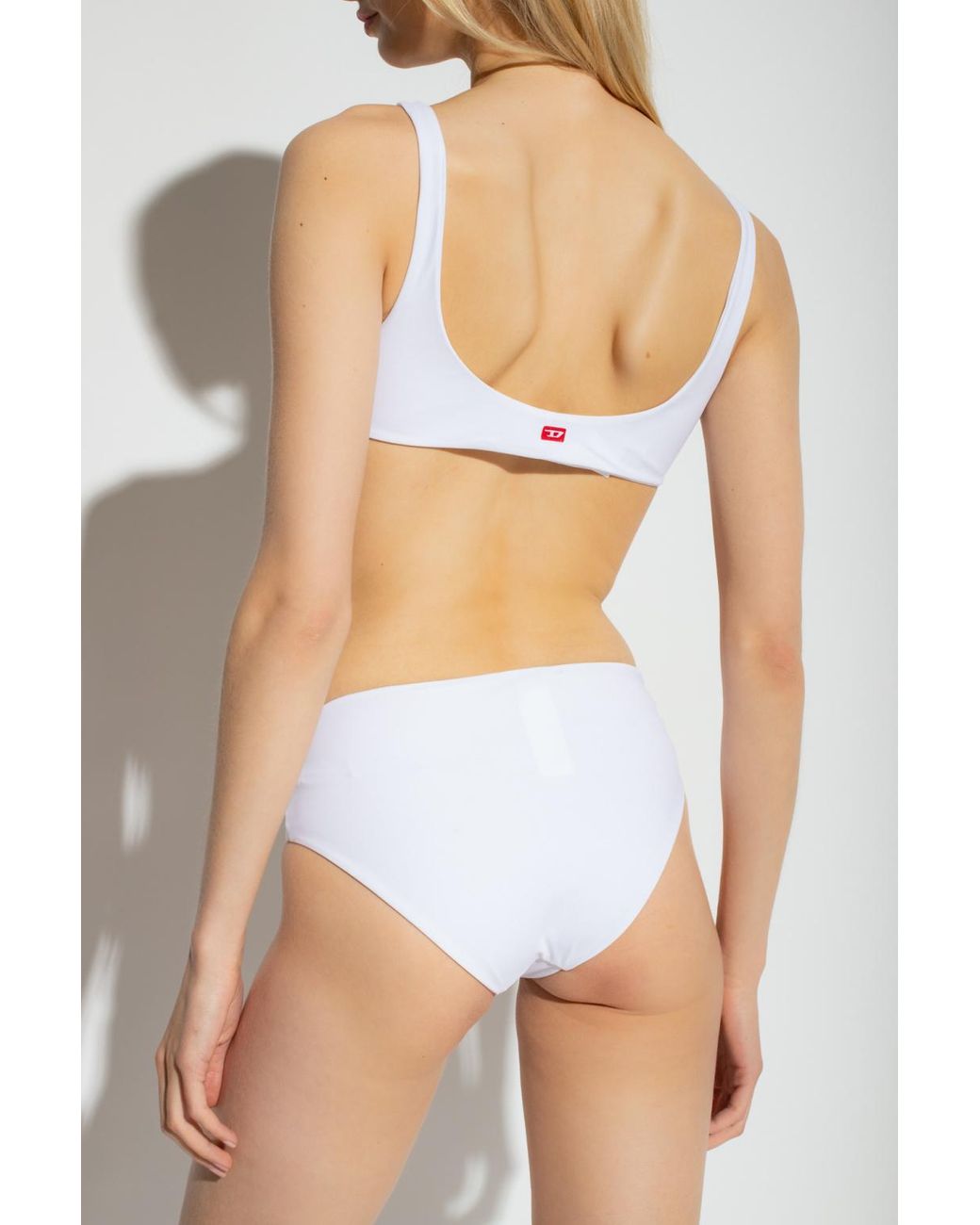 DIESEL White Ash Twisted Bikini Bottoms
