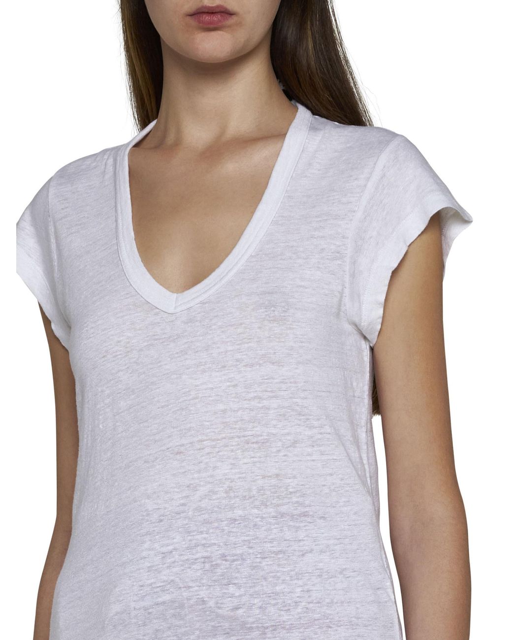 Isabel Marant White Isabel Marant Étoile Zankou V-Neck T-Shirt