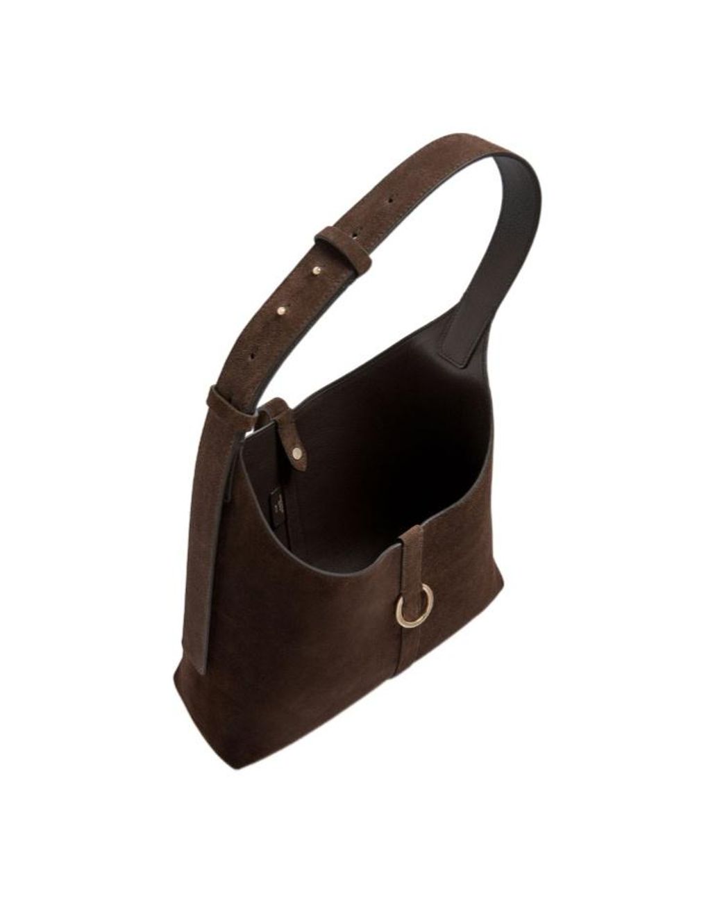 Strathberry Brown Bar-Detail Suede Shoulder Bag