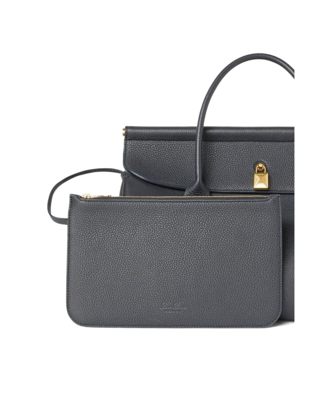 Loro Piana Blue Carry A Handbag With Both Hands
