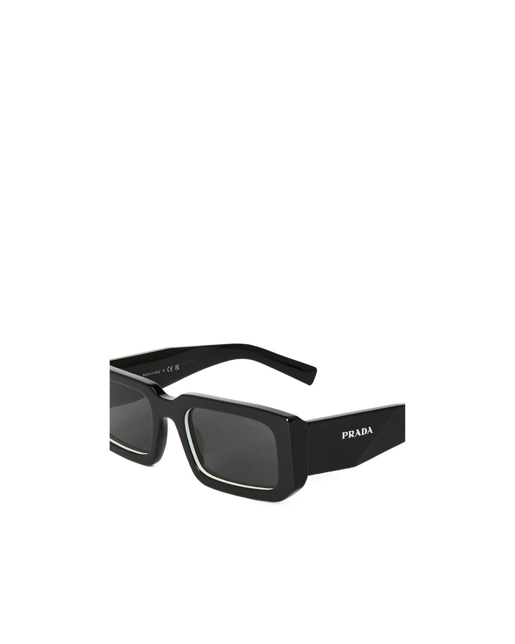 Prada White Acetate Rectangular Sunglasses for men