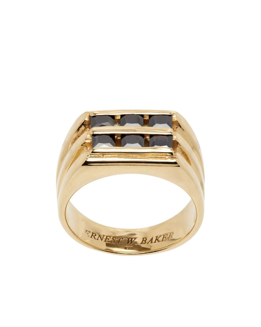 Ernest W. Baker Metallic Six-Stone Ring for men