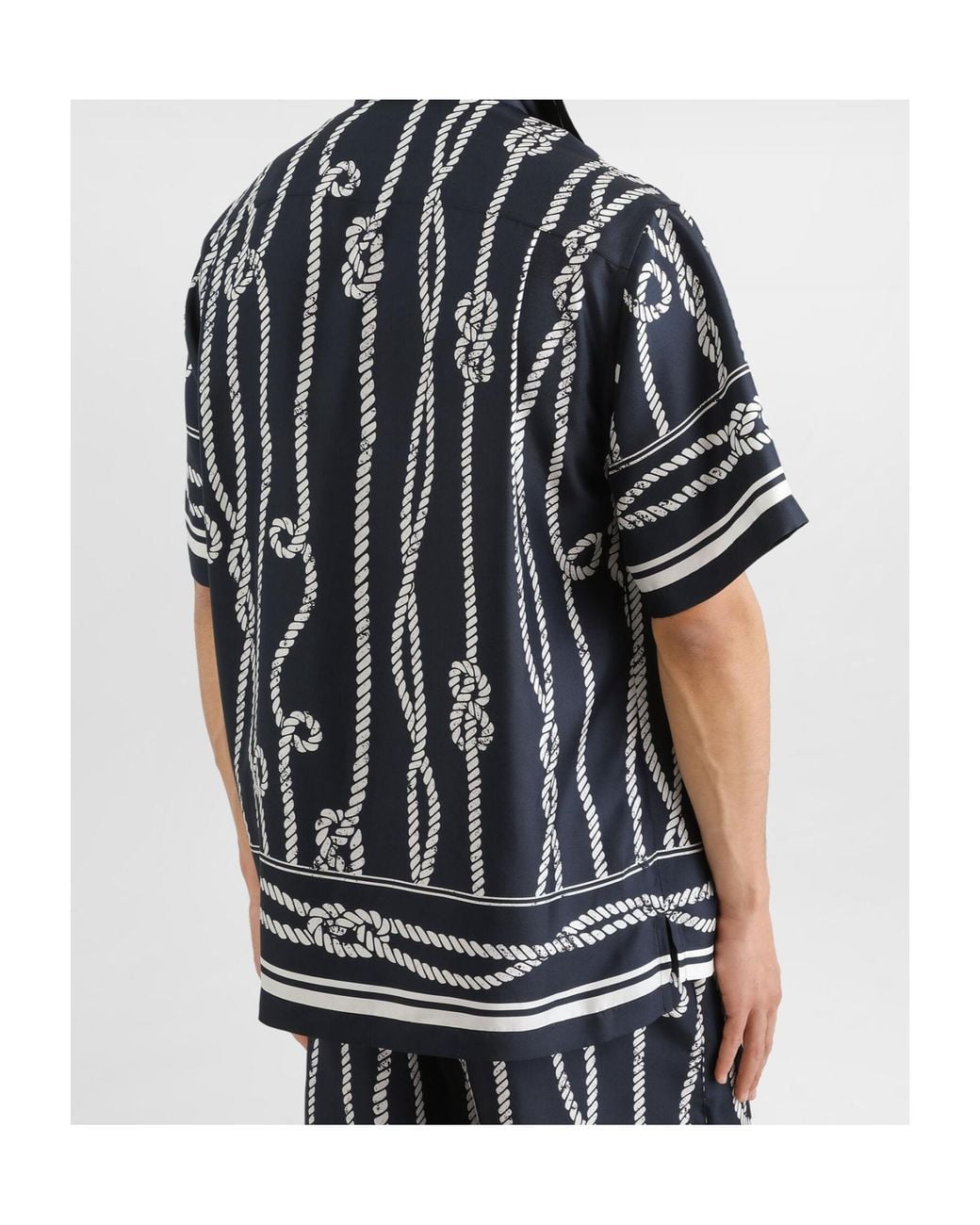 Dolce & Gabbana Black Marina-Printed Twill Hawaii Shirt for men