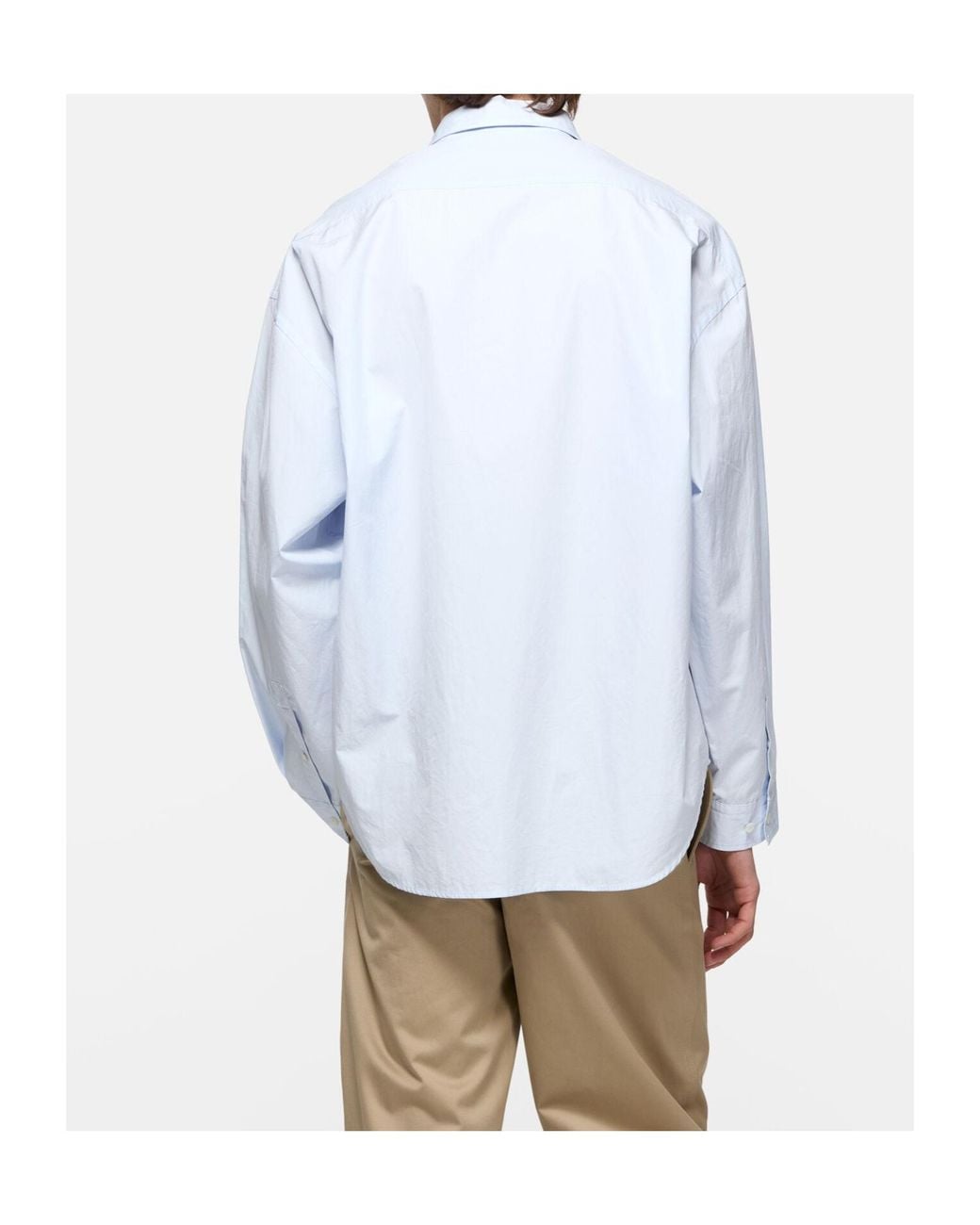 Acne Blue Logo Embroidered Button-Up Shirt for men