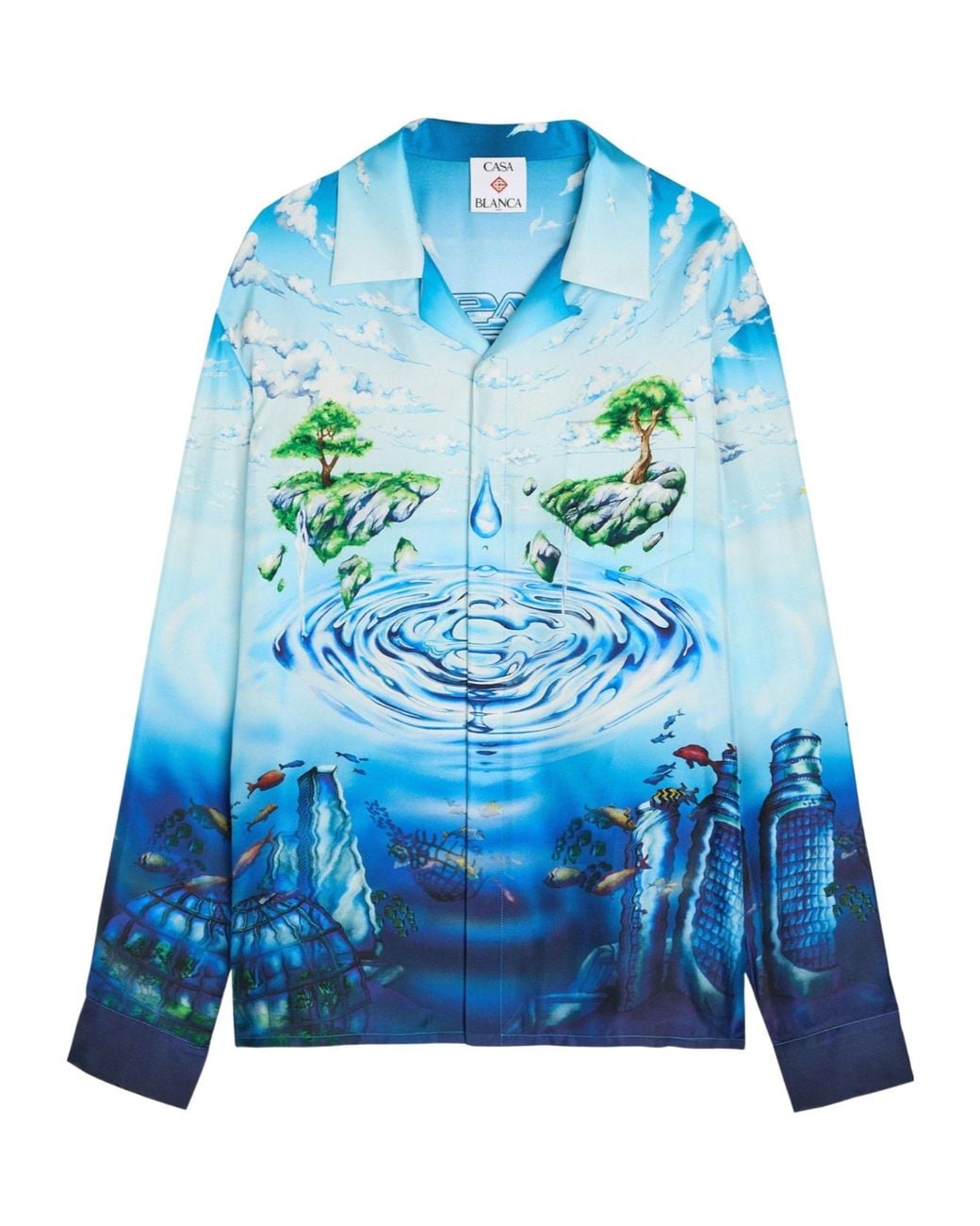 Casablanca Blue Printed Shirt for men