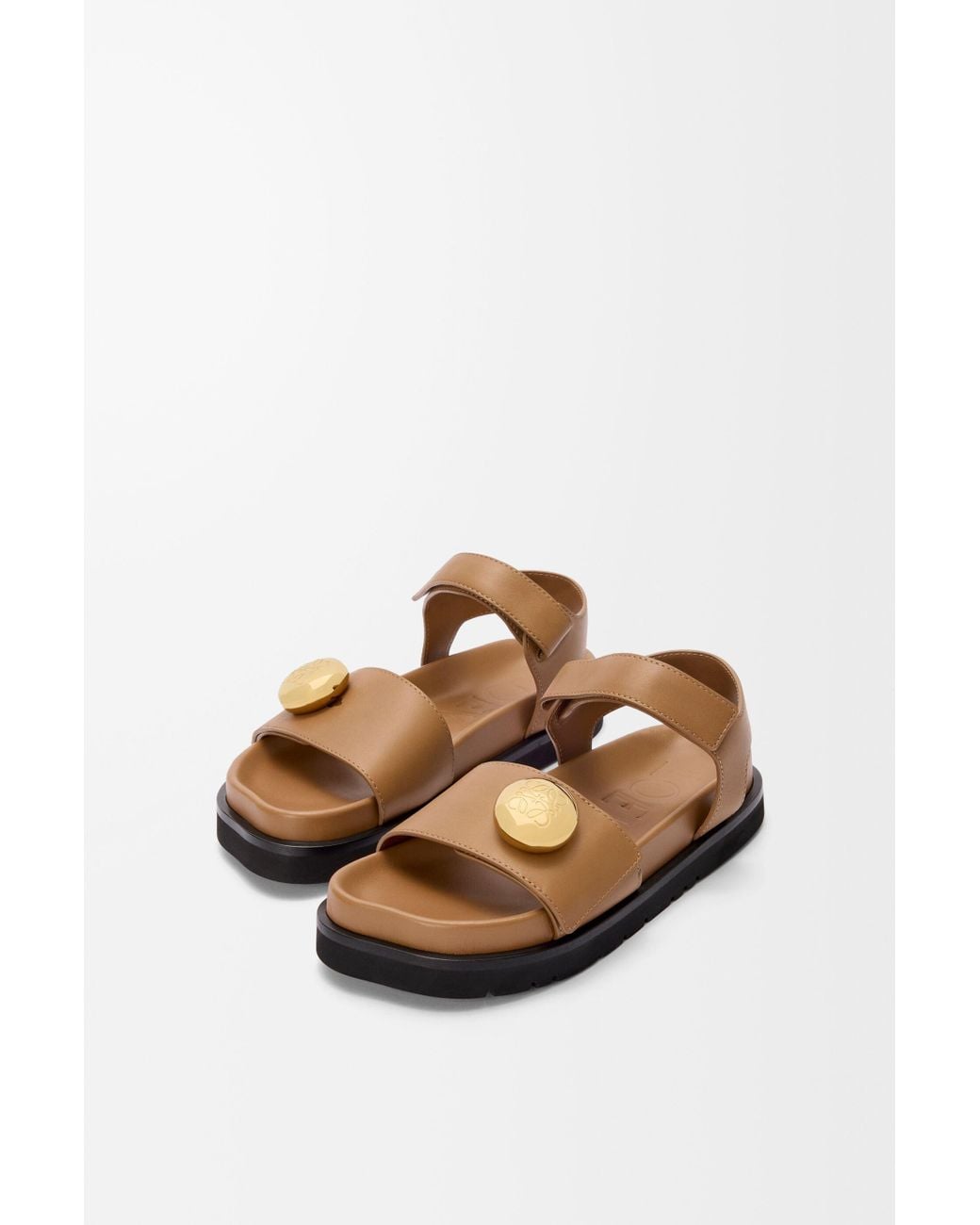Loewe Brown Anagram Pebble Sandals