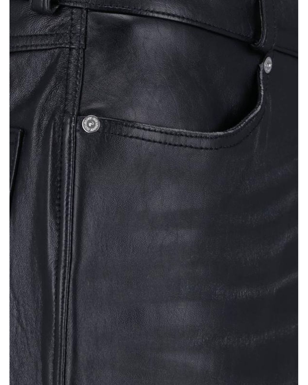 Our Legacy Gray Carlson Straight-Leg Leather Pants for men