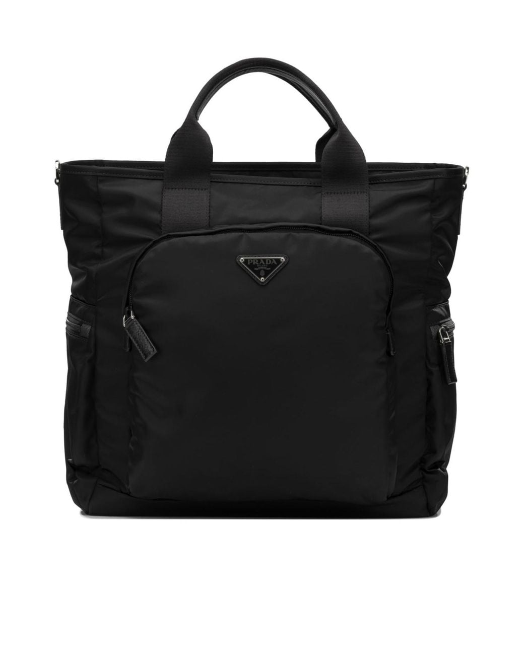 Prada Black Re-Nylon And Saffiano Leather Tote Bag for men