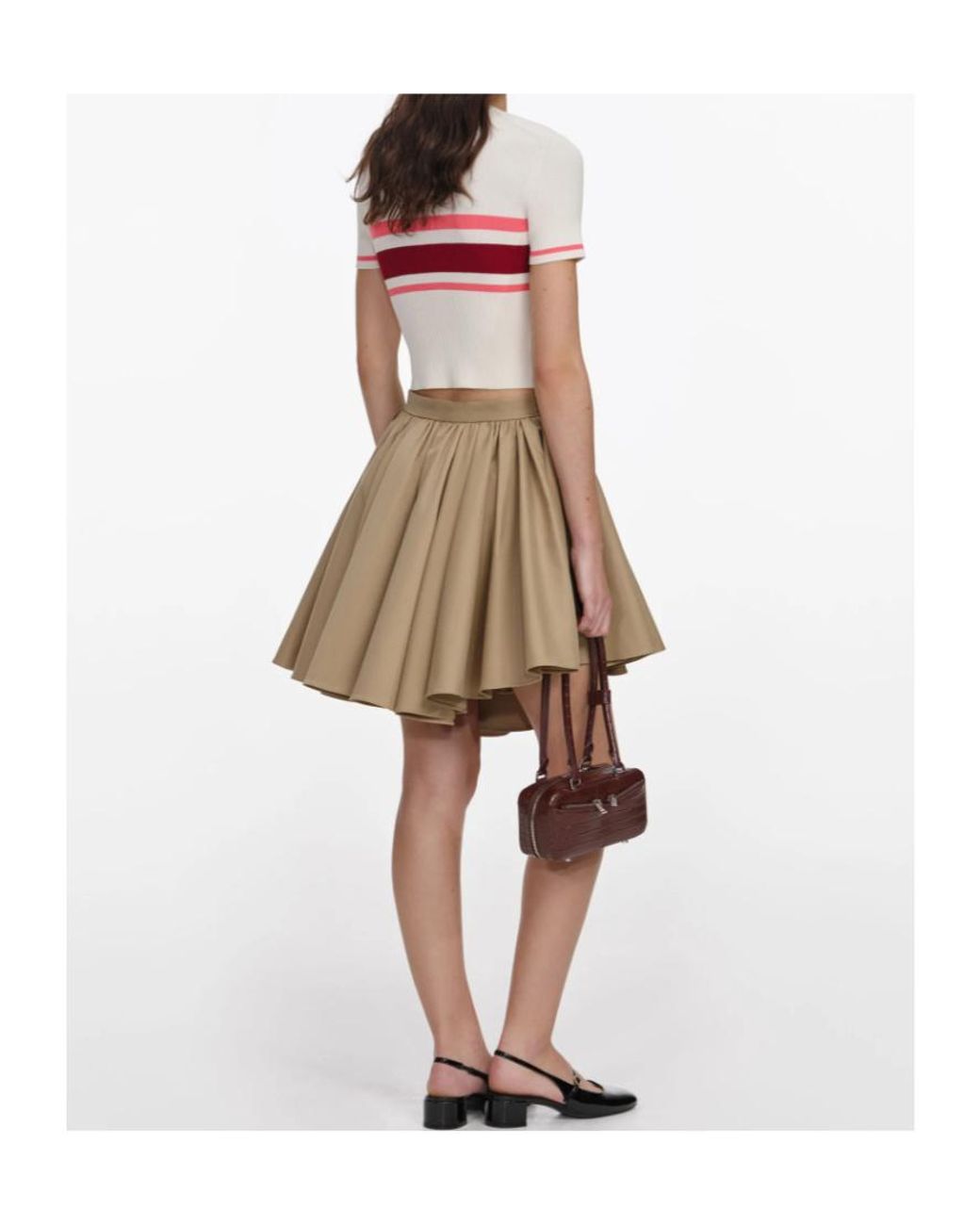 Self-Portrait Natural Ribbed Stripe Knitted Top