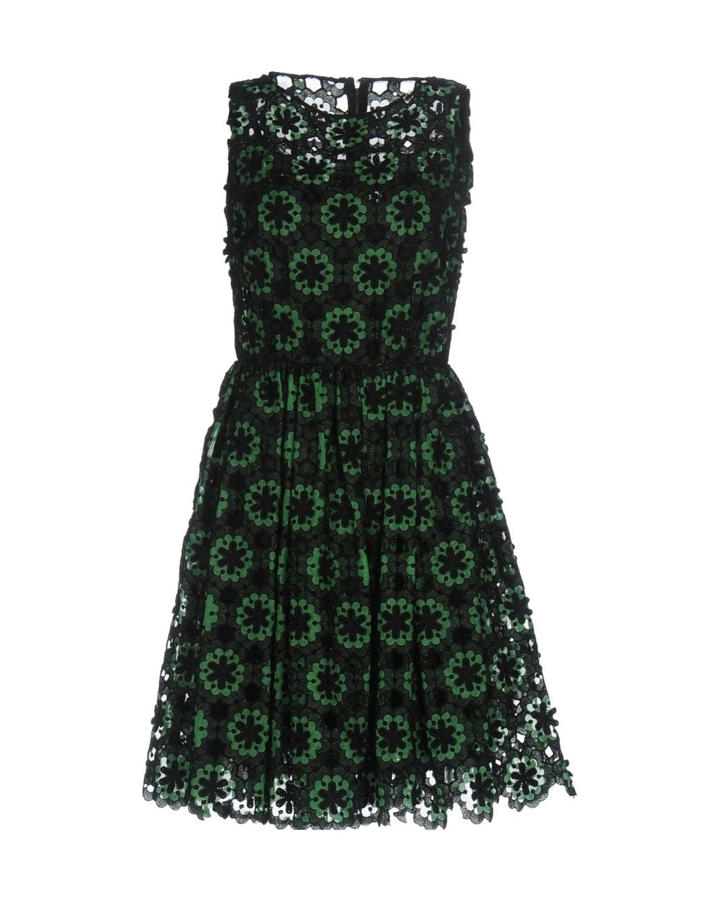 Dolce & Gabbana Green Twotone Lace Sleeveless Top