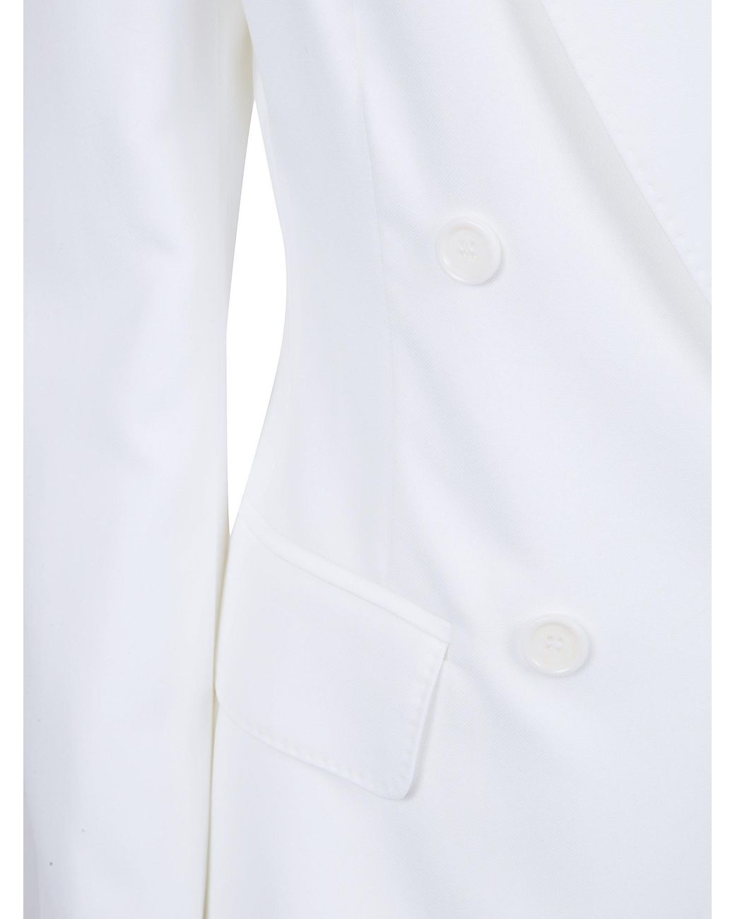 Max Mara White Mxmpagella Double-Breasted Blazer