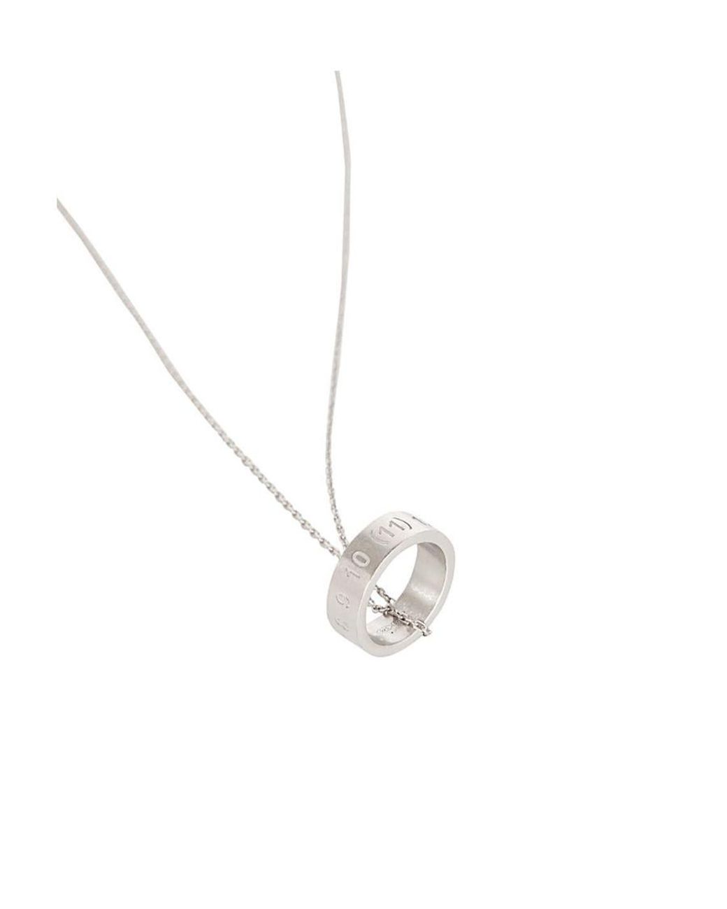 Maison Margiela White Numerical Ring-Detail Necklace for men