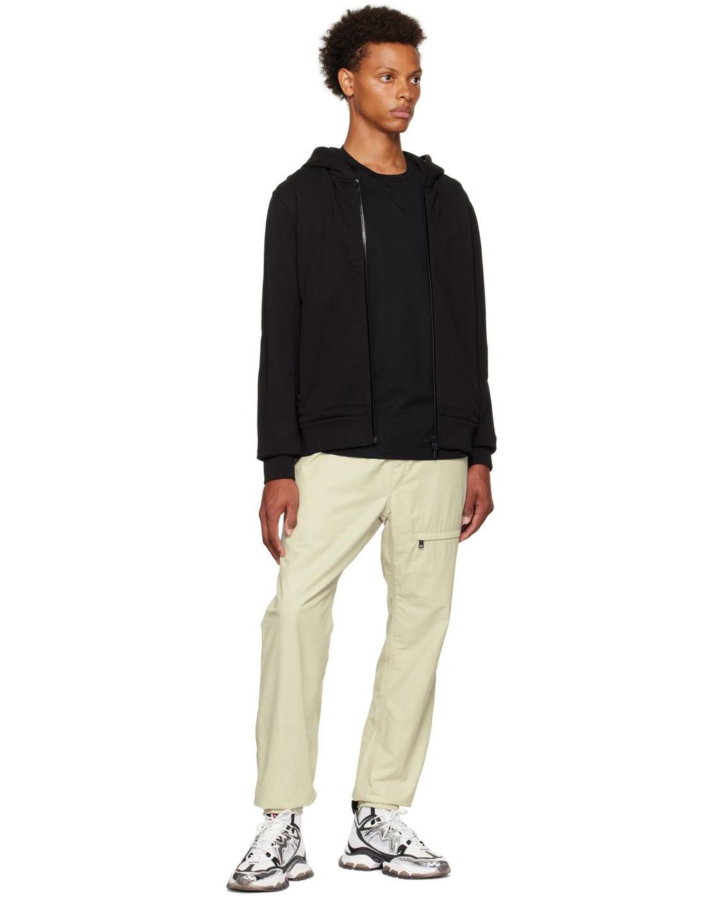 Moncler Blue Zip-Up Cotton Hoodie for men