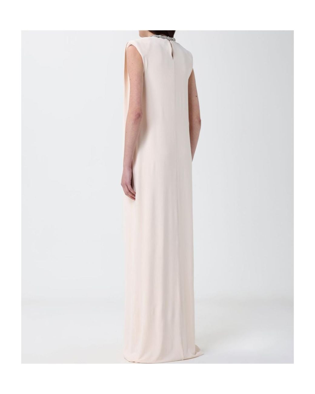 Elisabetta Franchi Pink Crystal-Embellished Crêpe Maxi Dress