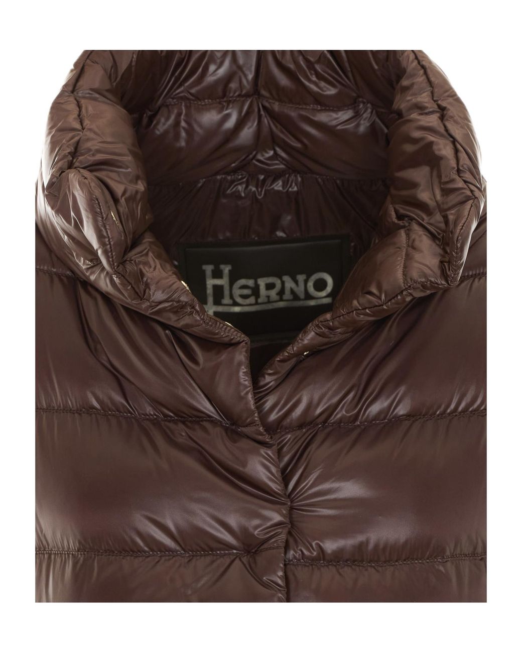 Herno Brown High-Neck Quilted Padded Jacket