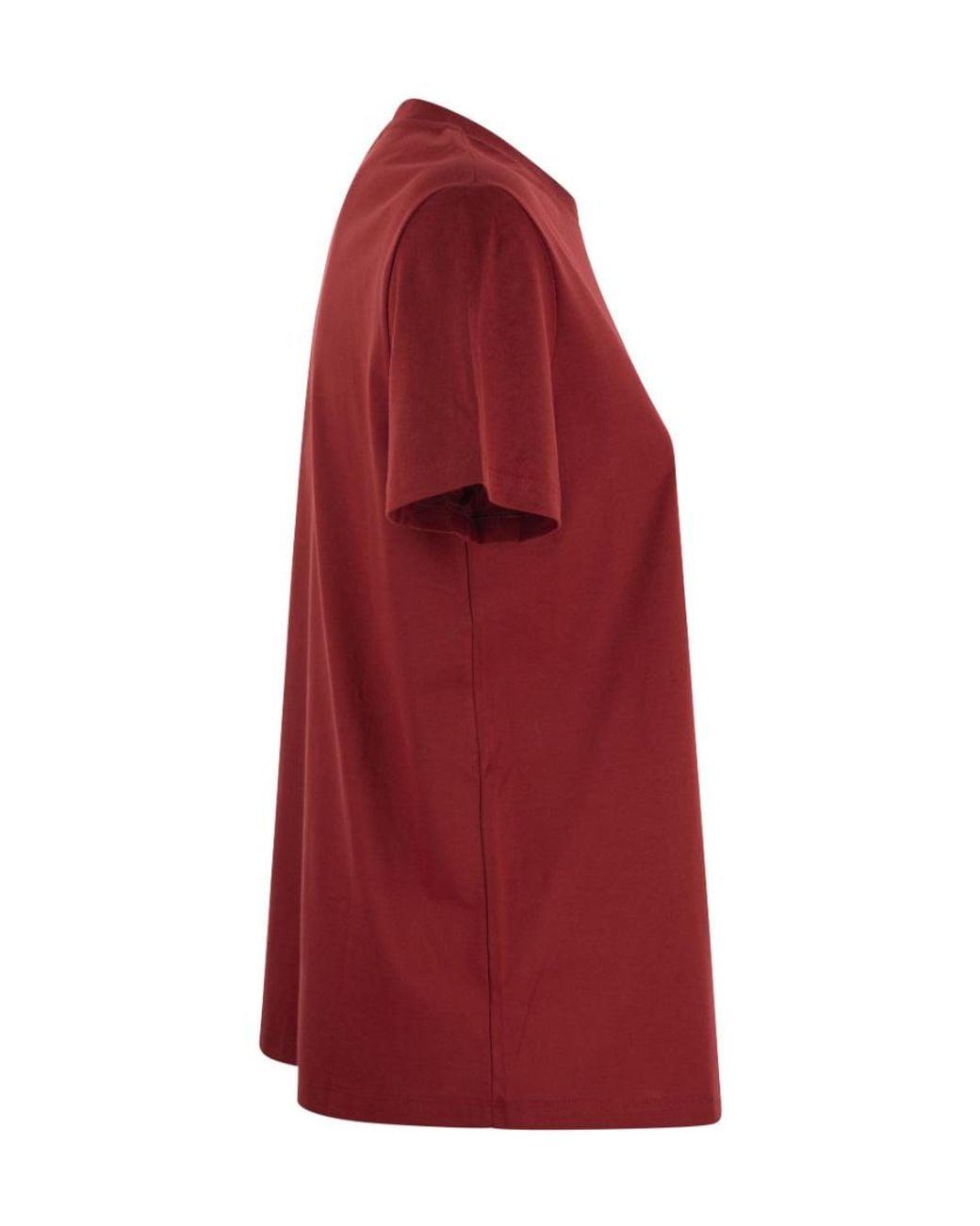Max Mara Red Elmo Short Sleeved T Shirt With Pocket