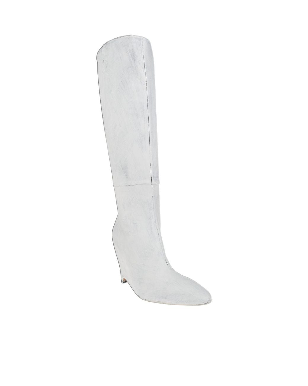 Maison Margiela White Wedge Heeled Zipped Boots