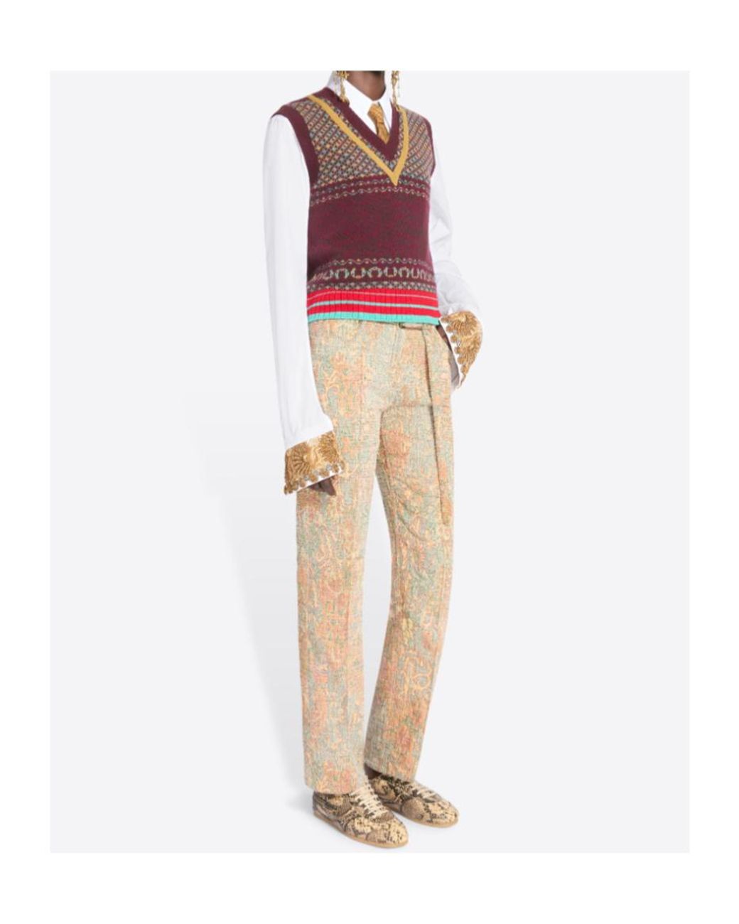 Dries Van Noten Multicolor Fitted Cashmere Top