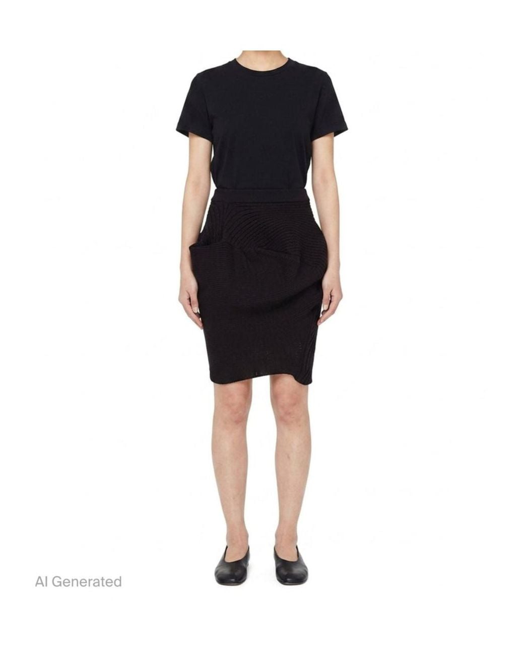 Issey Miyake Black Knit Skirt