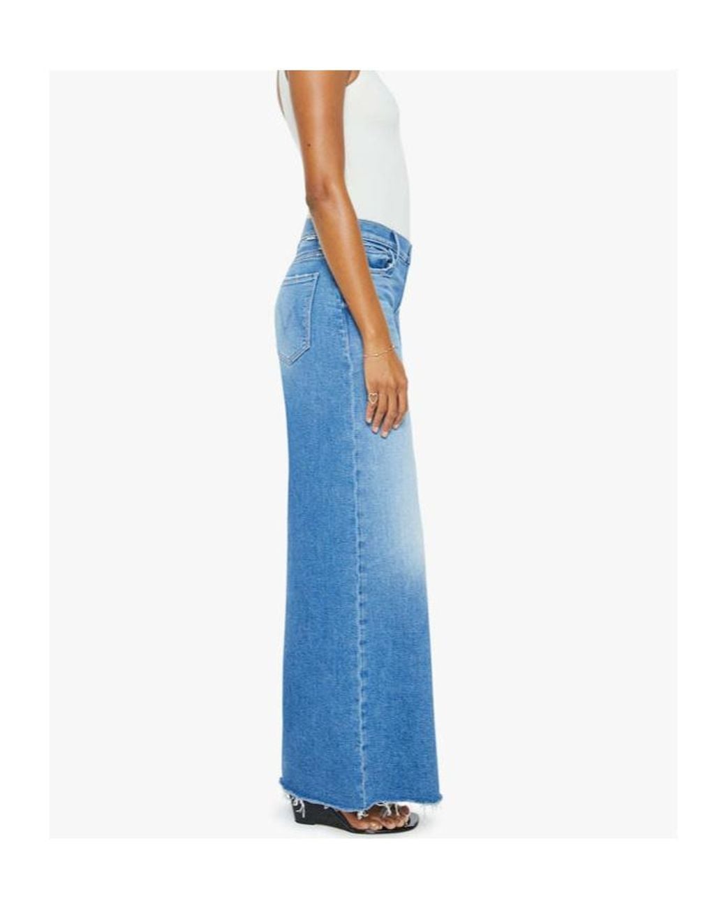 Mother Blue Denim Trousers With Belt Loops