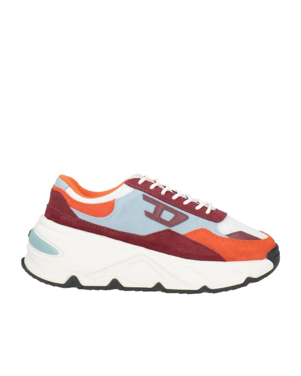 DIESEL Red Multi-Color Platform Sneakers