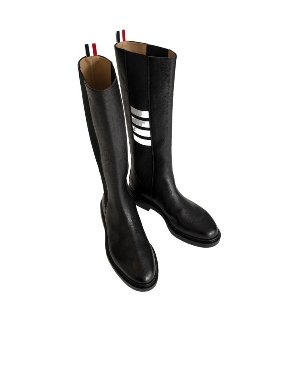 Thom Browne Black 4-Bar Knee Length Chelsea Boots