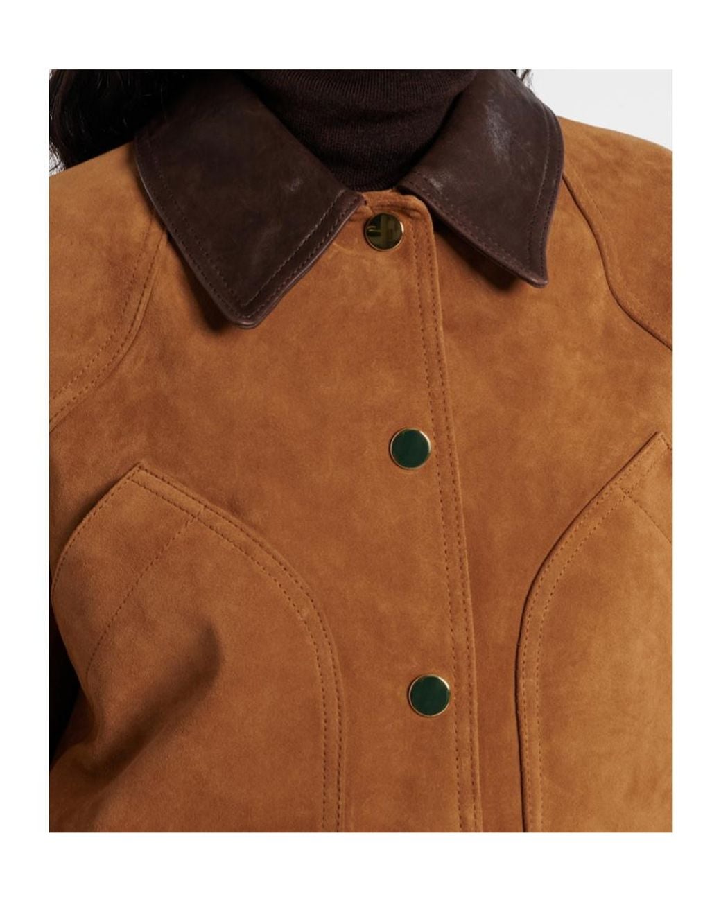Veronica Beard Brown Walters Suede Field Jacket