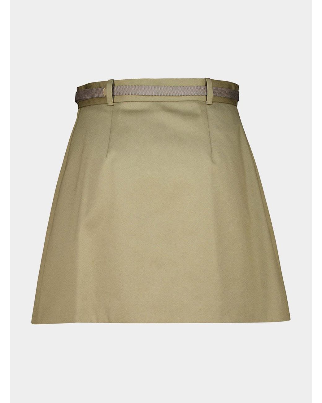 Prada Green Argilla Belted Mini Skirt