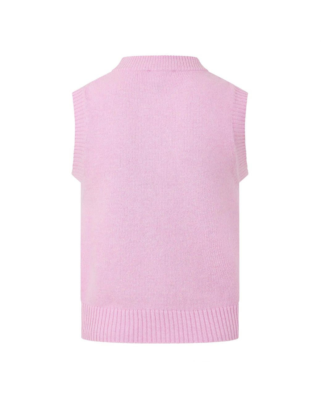 Ganni White Graphic Wool Knitted Sweater Vest