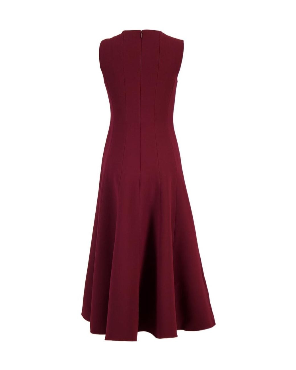 Roland Mouret Red Draped Asymmetric-Strap Midi Dress