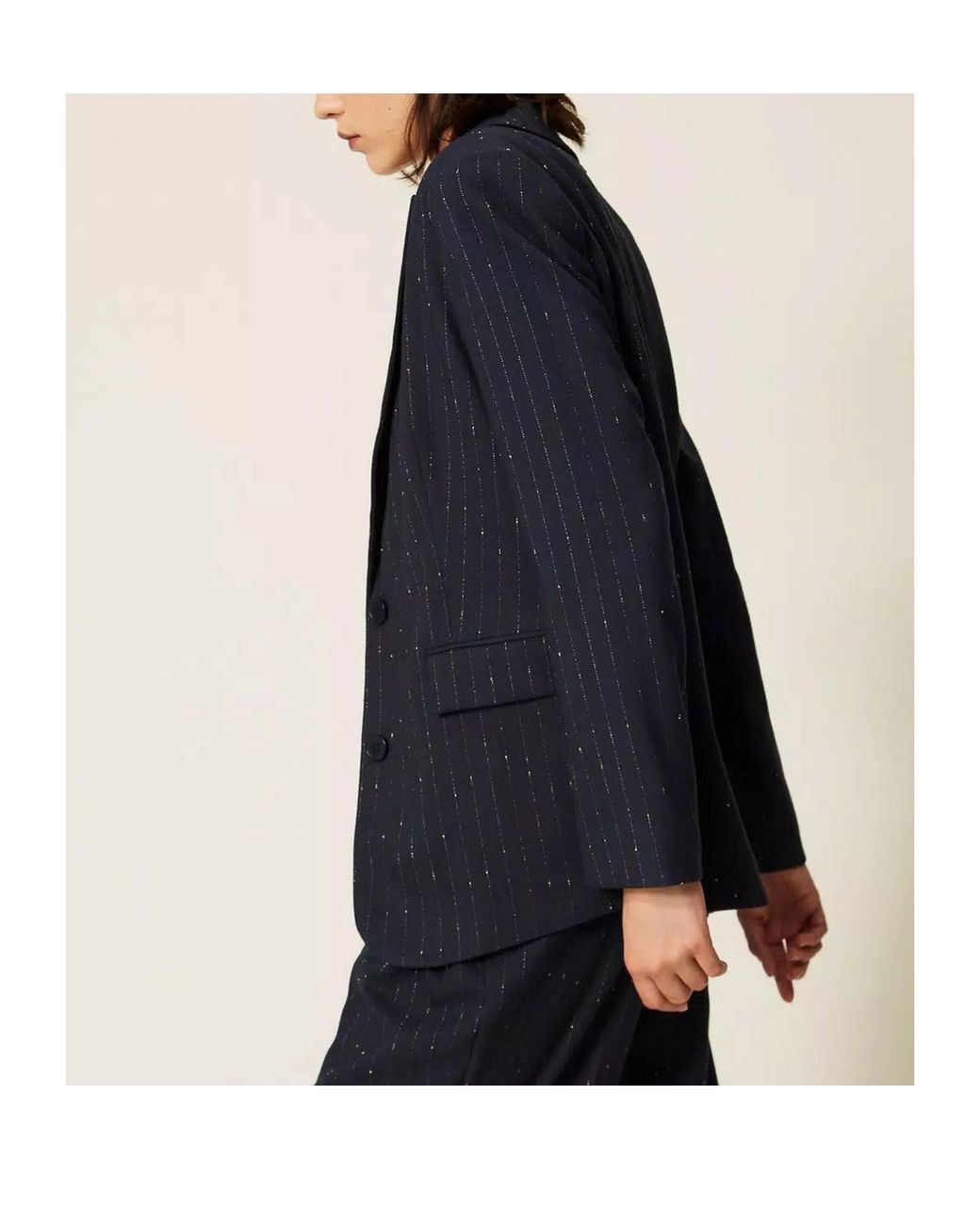 Twinset Blue Pinstriped Blazer