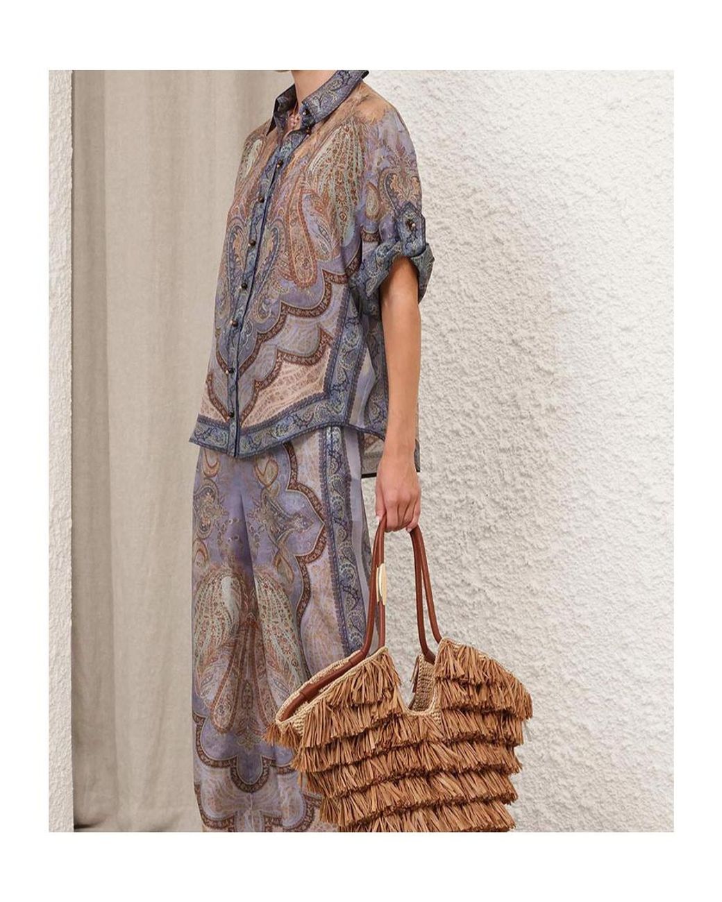 Zimmermann Gray Wanderlust Short Sleeved Shirt