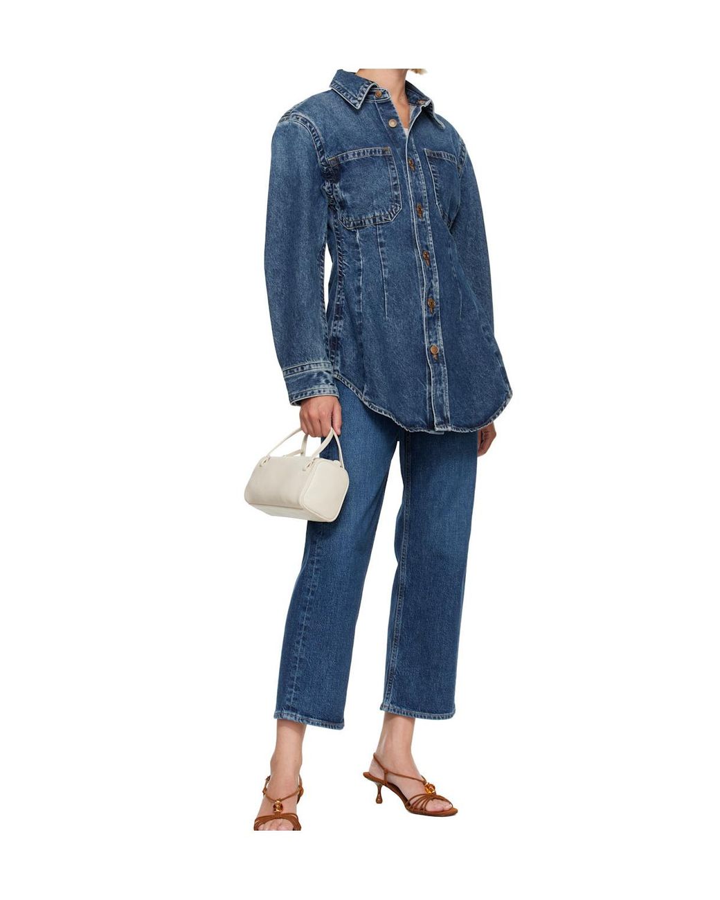 Agolde Blue Wilma Panelled Denim Shirt