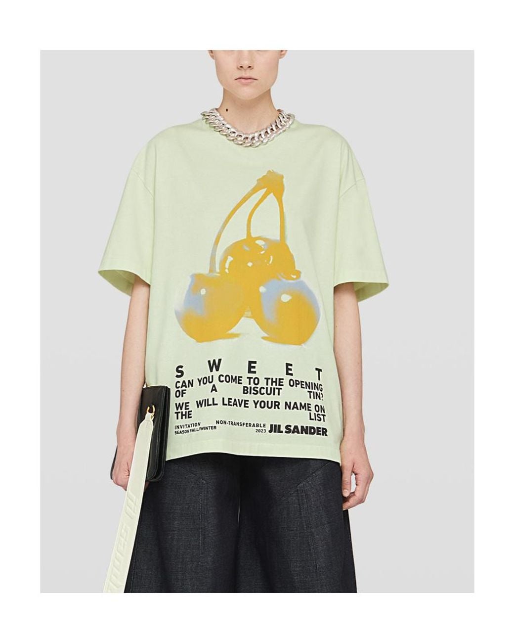 Jil Sander White Graphic Printed Oversize T-Shirt