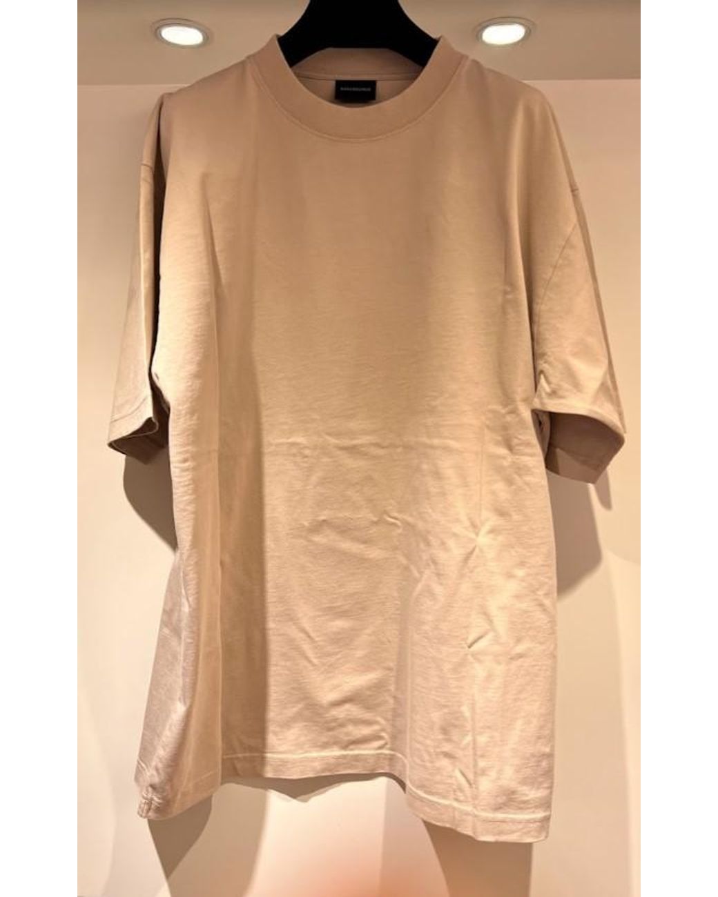 Balenciaga Natural Logo Embellished Large Fit T-Shirt