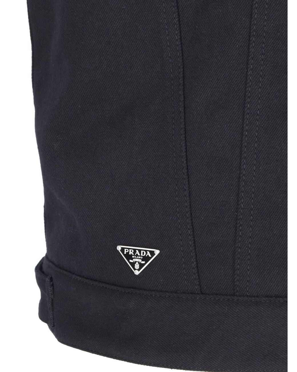 Prada Black Sleeveless Denim Jacket for men