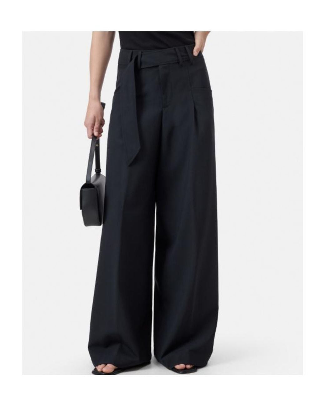 Closed Black Wes Pleated Wide-Leg Pants