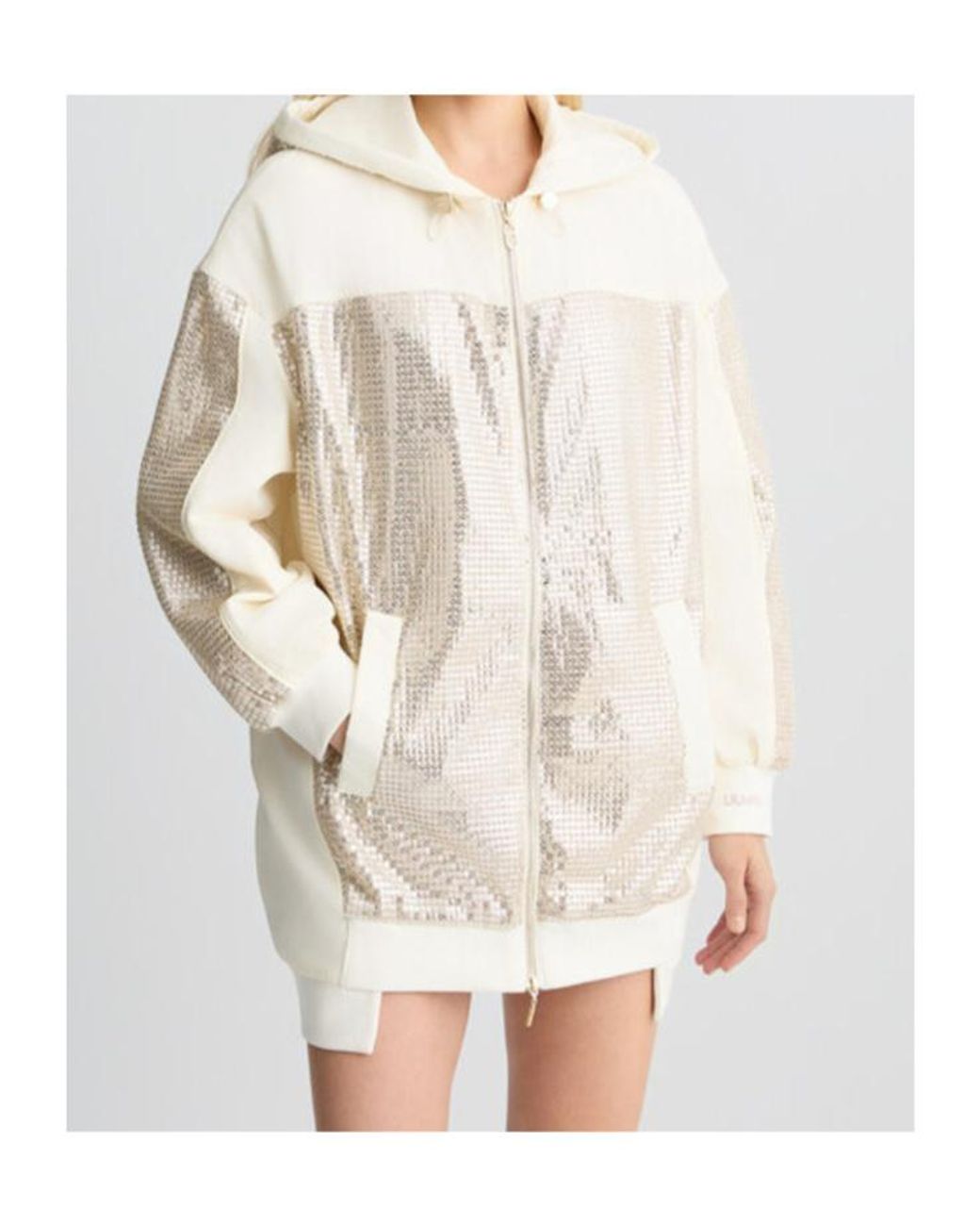 Liu Jo Natural Sequinned Parka
