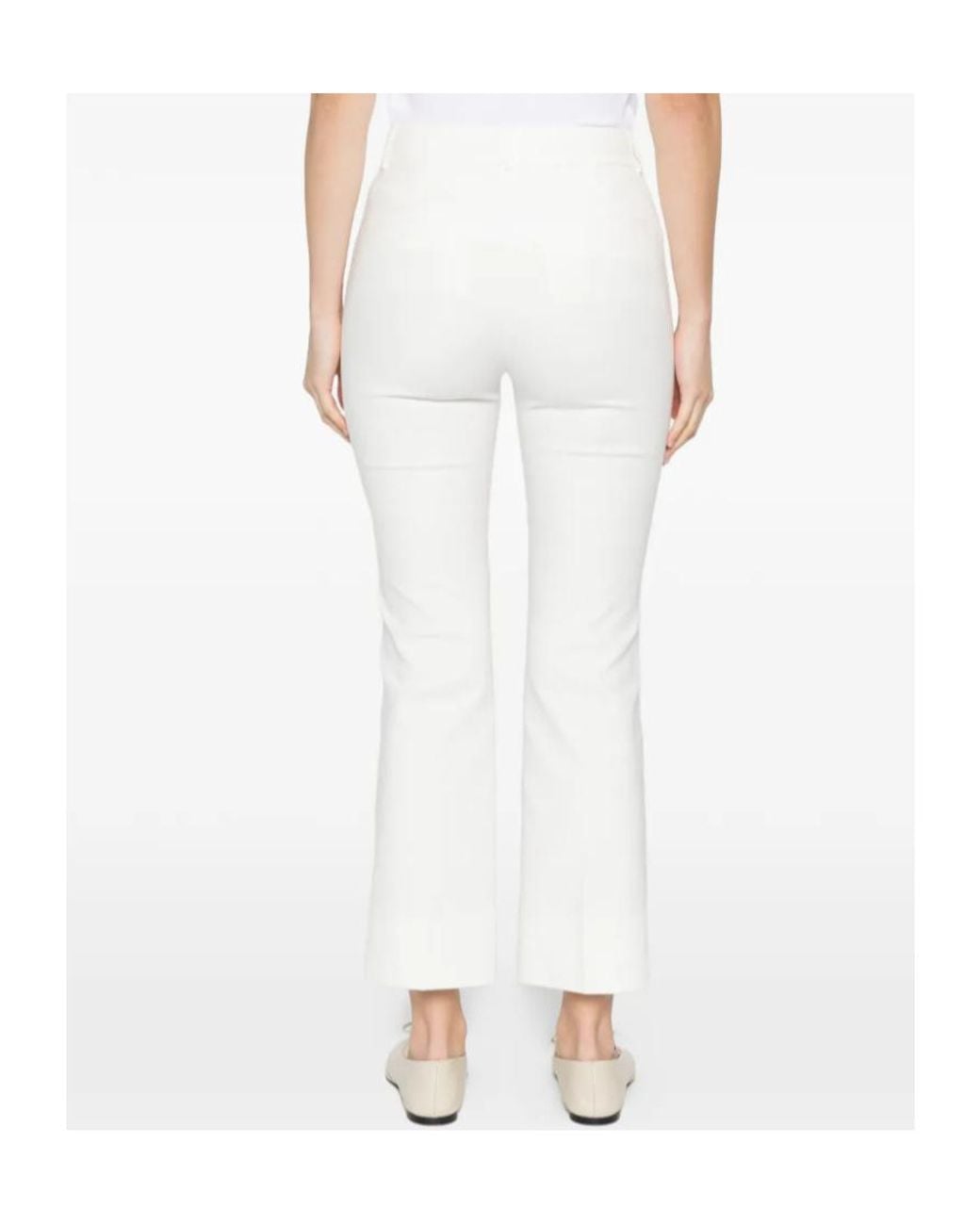 Peserico White Cotton Slim-Fit Pants