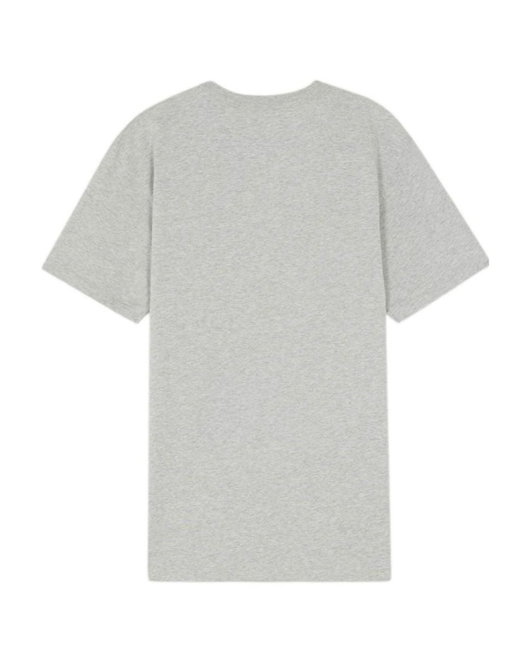 Maison Kitsuné Gray Logo-Print Cotton T-Shirt for men