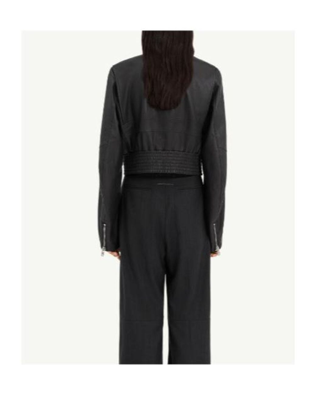 MM6 by Maison Margiela Black Cropped Bomber Jacket