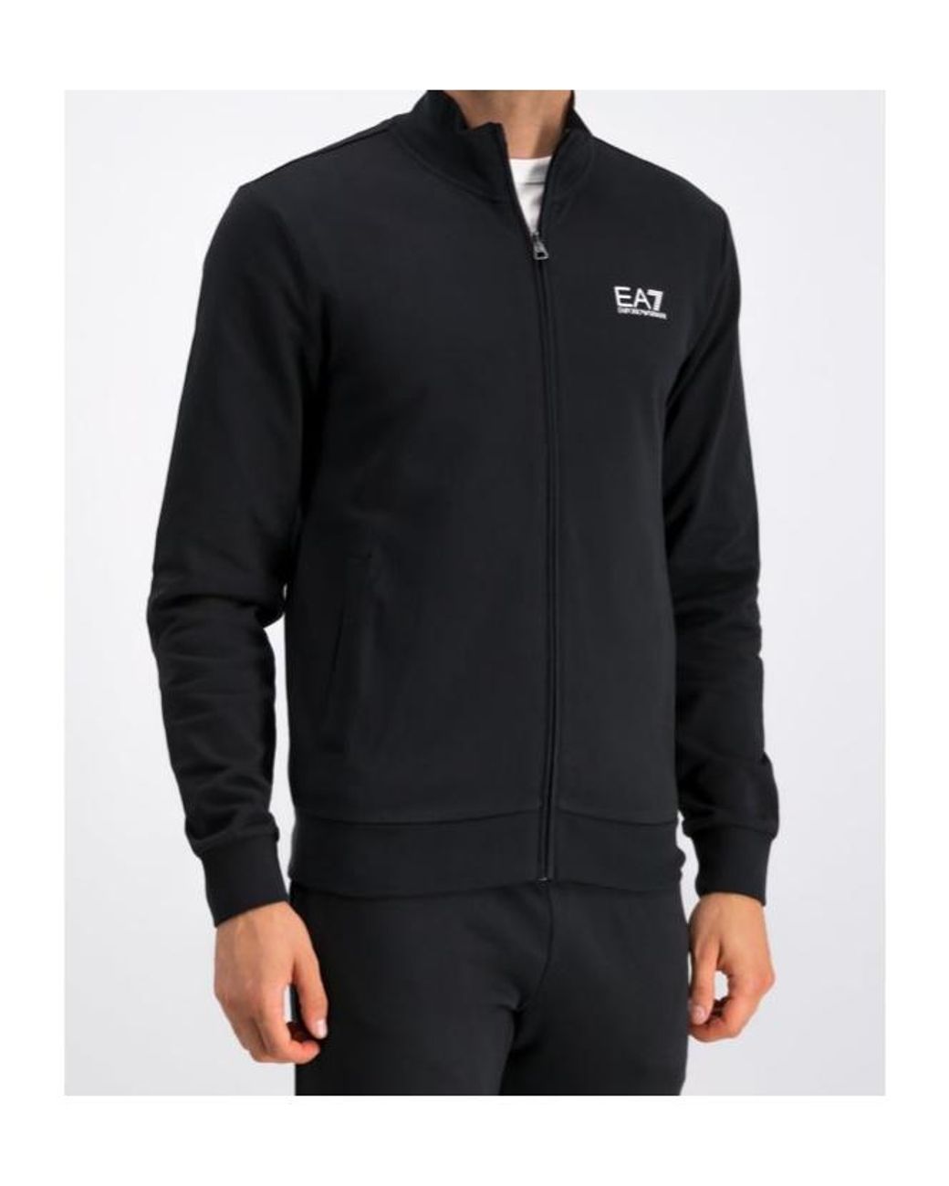 EA7 Black Logo Printed Tracksuit for men