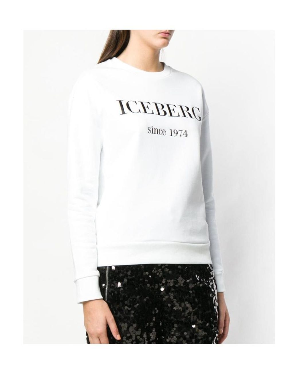 Iceberg White Embroidered Logo Sweatshirt